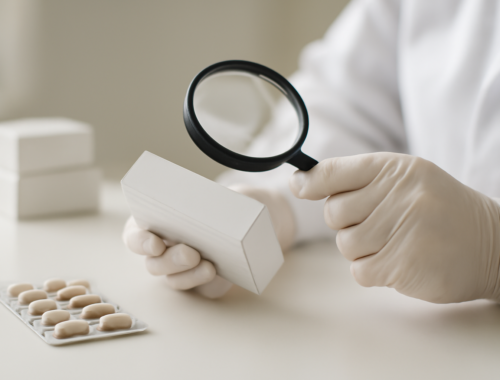 Apoteker memeriksa kemasan obat untuk memastikan keaslian produk